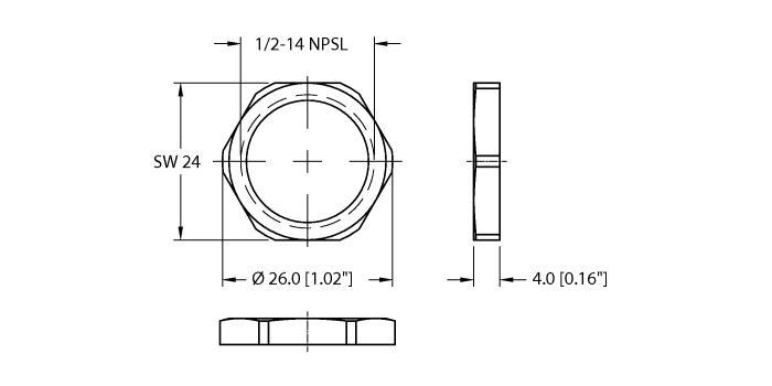 LOCKNUT-1/2NPT-BRASS-(10/BAG)turck