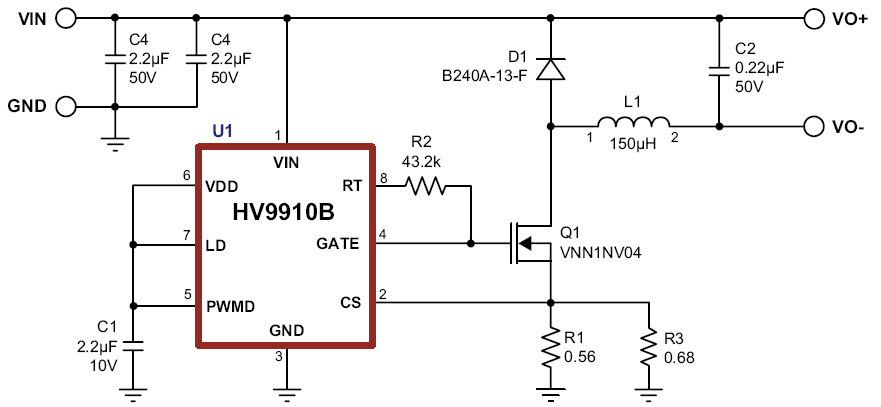 Microchip HV9910DB6 Reference Design 2