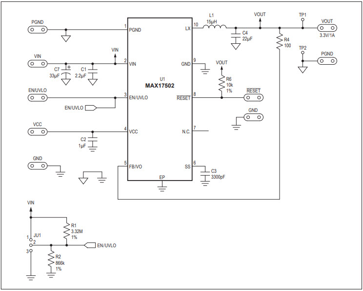 Maxim Integrated MAX17502ETEVKIT# Reference Design 1