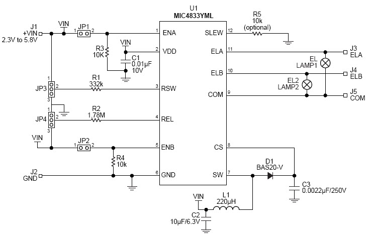 Microchip MIC4833YML-EV Reference Design 1