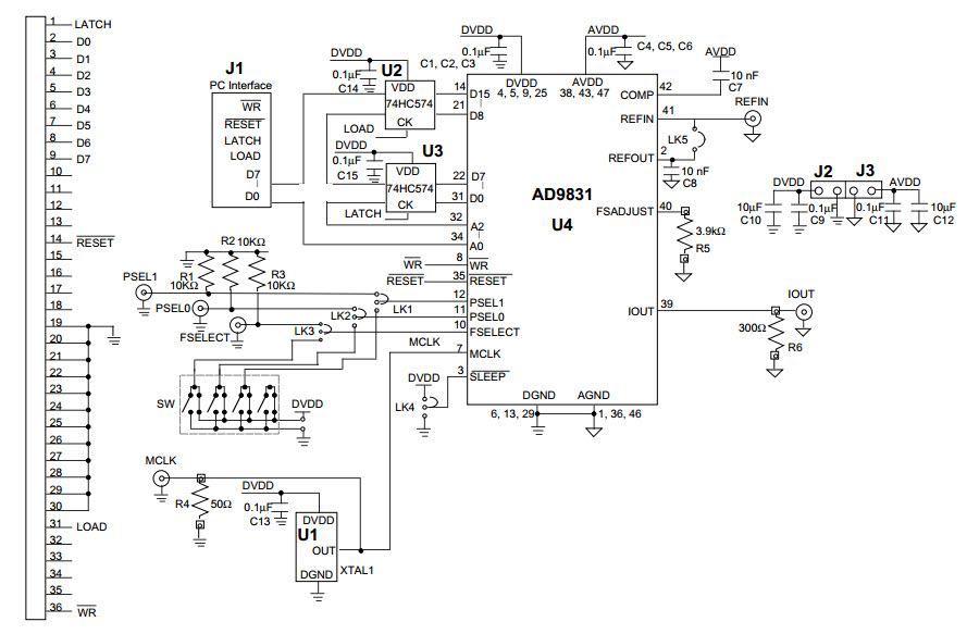 AnalogDevices EVAL-AD9831EB Reference Design 1