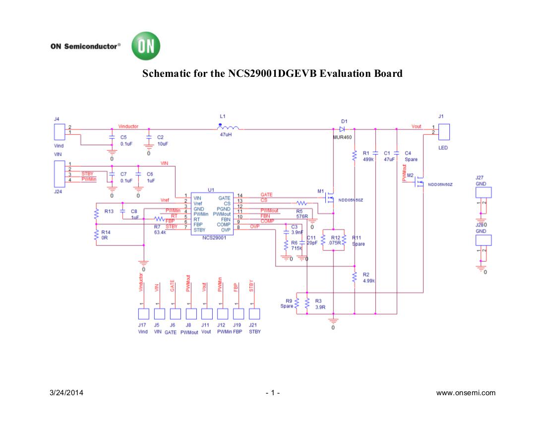 ON Semiconductor NCS29001DGEVB Reference Design 2