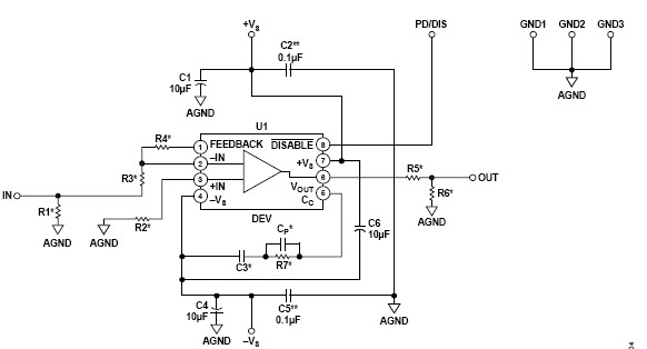 Analog Devices, Inc. AD8099ARDI-EBZ Reference Design 1