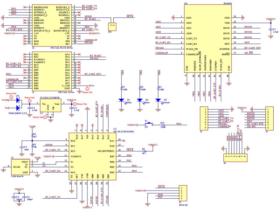 Microchip Technology RN-4020-PICTAIL Reference Design 7