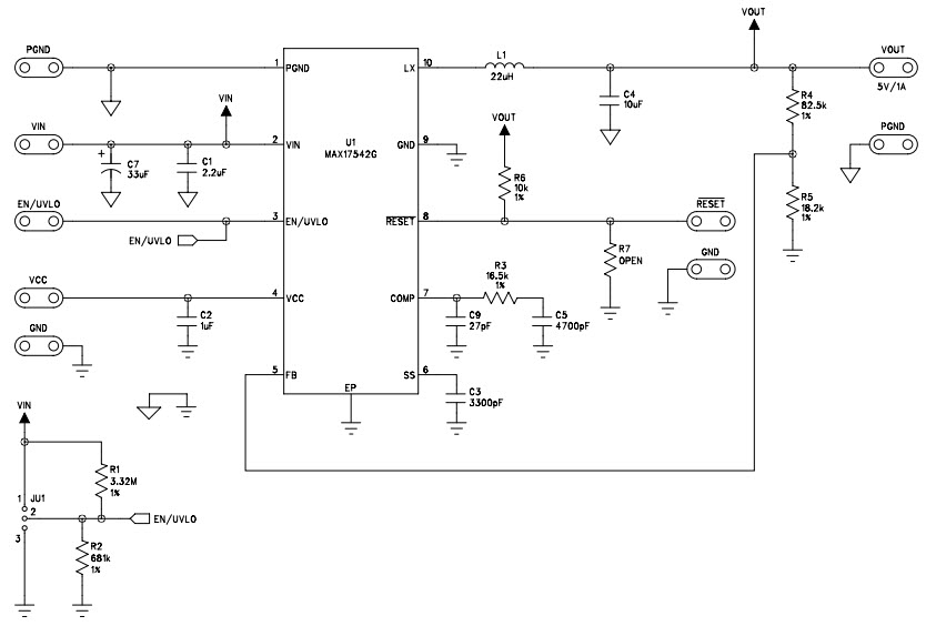 Maxim Integrated MAX17542GTBEVKIT# Reference Design 1