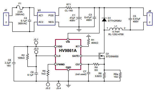 Microchip HV9861ADB1 Reference Design 2
