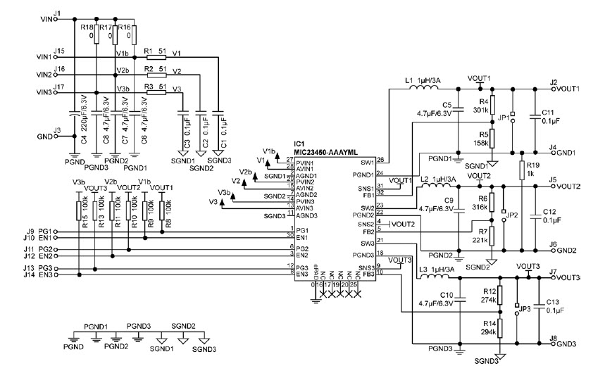 Microchip Technology MIC23450-AAAYML EV Reference Design 3