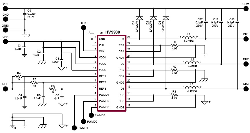 Microchip HV9980DB1 Reference Design 1