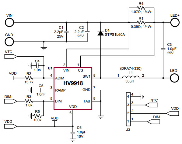 Microchip HV9971DB1 Reference Design 1