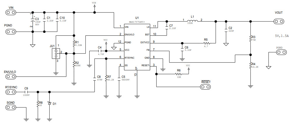 Maxim Integrated MAX17575EVKITB# Reference Design 1