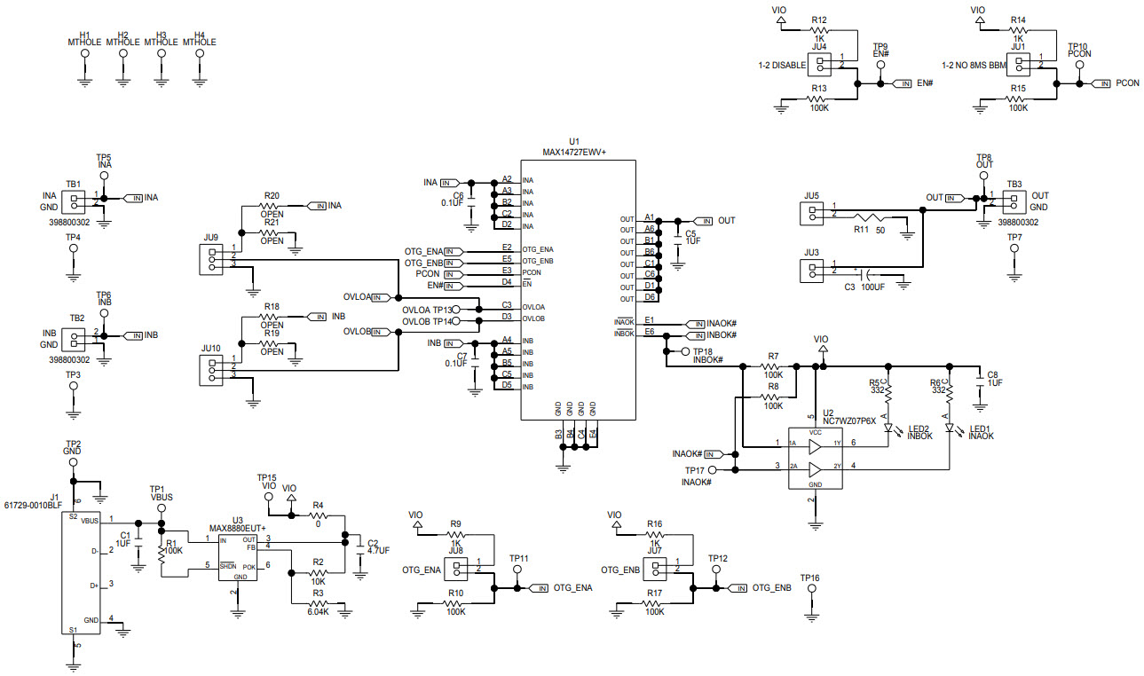 Maxim Integrated MAX14727EVKIT# Reference Design 1