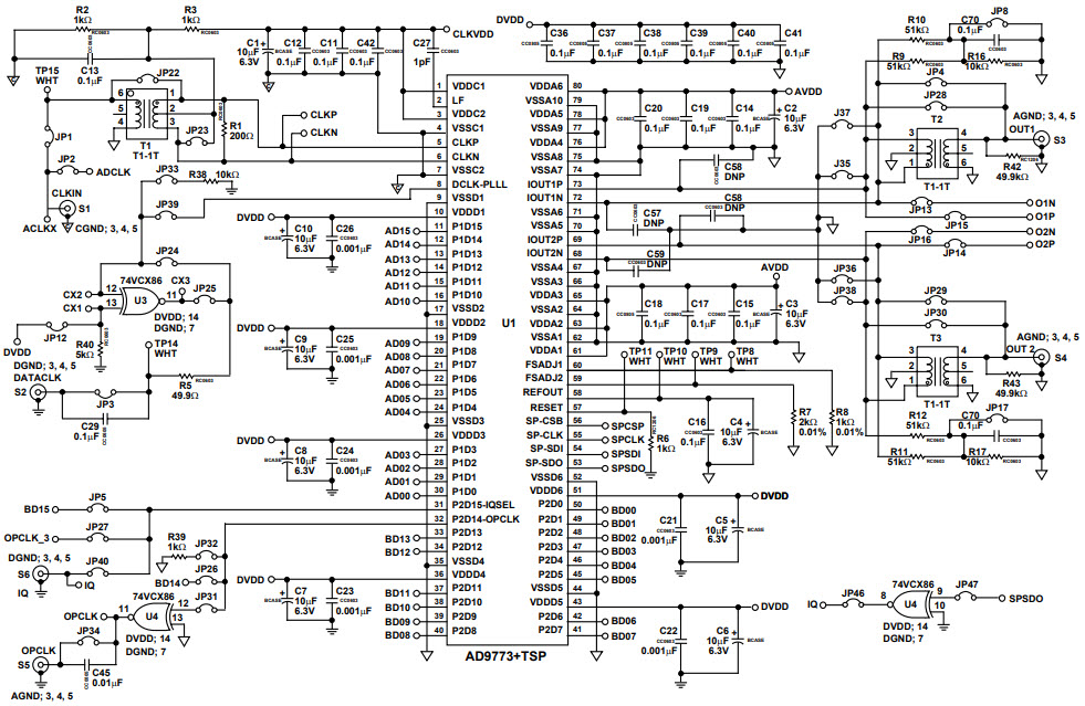Analog Devices AD9773-EB Reference Design 1