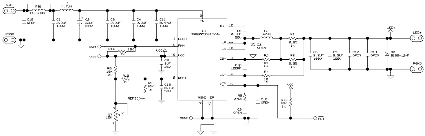 Maxim Integrated MAX20050EVKIT# Reference Design 1